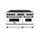 ZLINE Autograph Edition 60" 7.4 cu. ft. Dual Fuel Range with Gas Stove and Electric Oven in Stainless Steel with White Matte Door and Accents