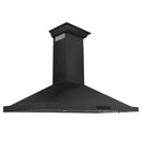 ZLINE Convertible Vent Wall Mount Range Hood in Black Stainless Steel with Crown Molding BSKBNCRN