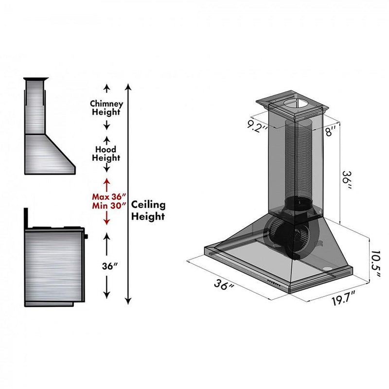 ZLINE Designer Series Hand-Hammered Wall Mount Range Hood 