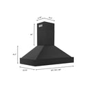 ZLINE Ducted Vent Black Stainless Steel Wall Mount Range Hood BS655N