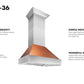 ZLINE DuraSnow Stainless Steel Range Hood with Copper Shell 