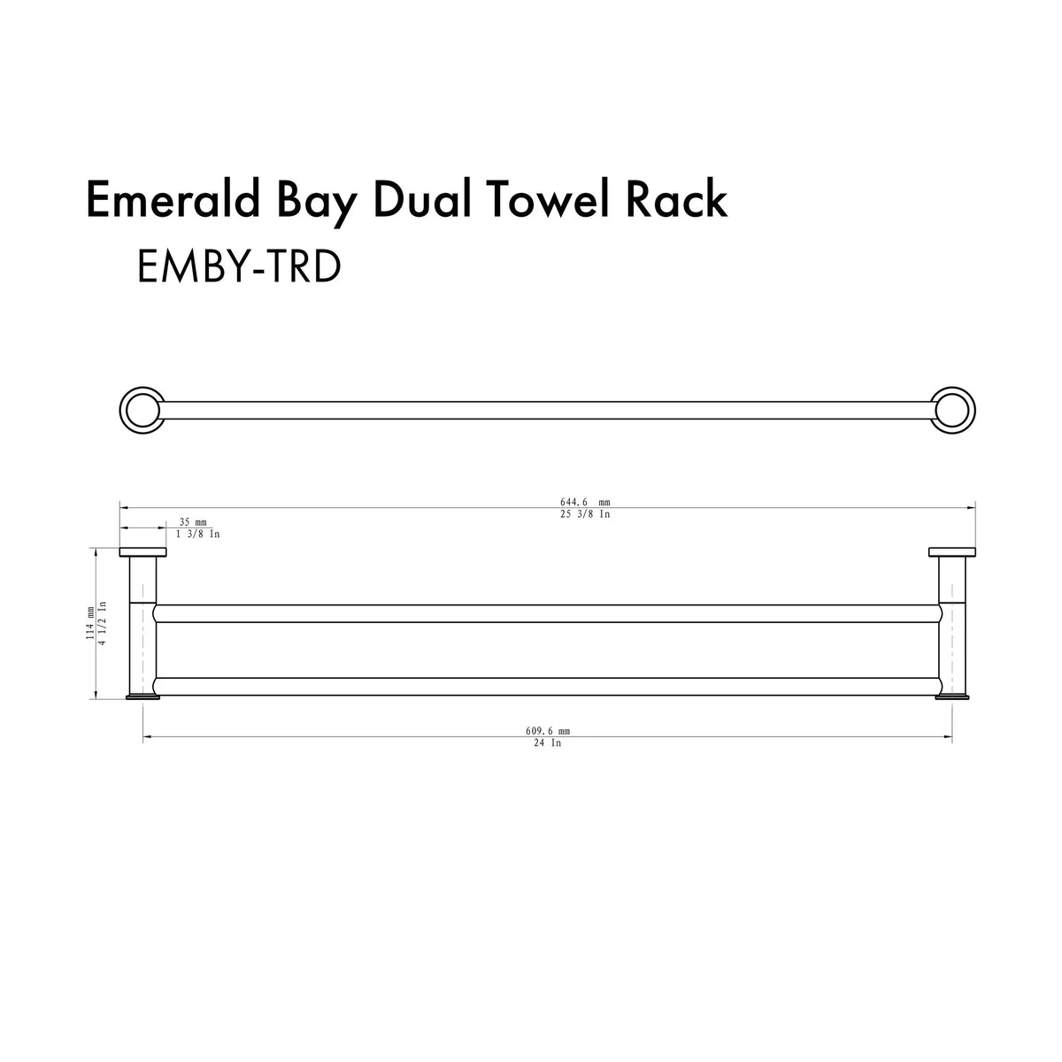 ZLINE Emerald Bay Double Towel Rail with color options