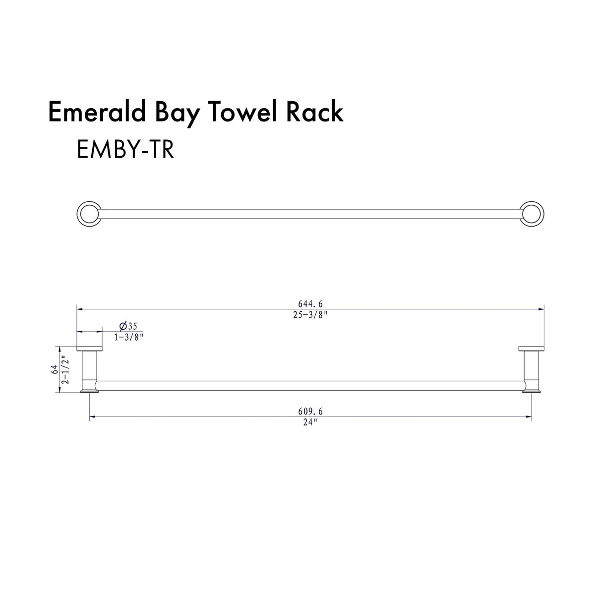 ZLINE Emerald Bay Towel Rail with color options