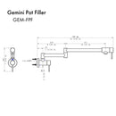 ZLINE Gemini Pot Filler with Color Options