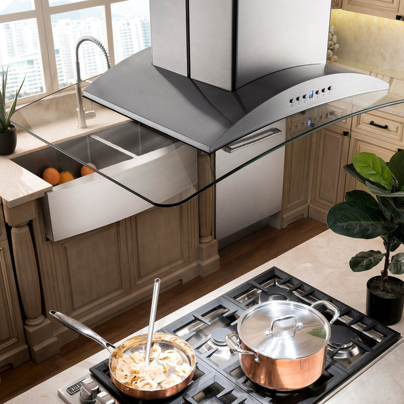ZLINE Island Mount Range Hood in Stainless Steel & Glass