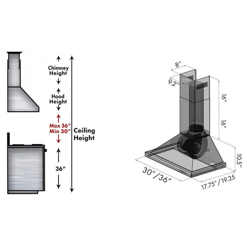 ZLINE Outdoor Wall Mount Range Hood in Stainless Steel