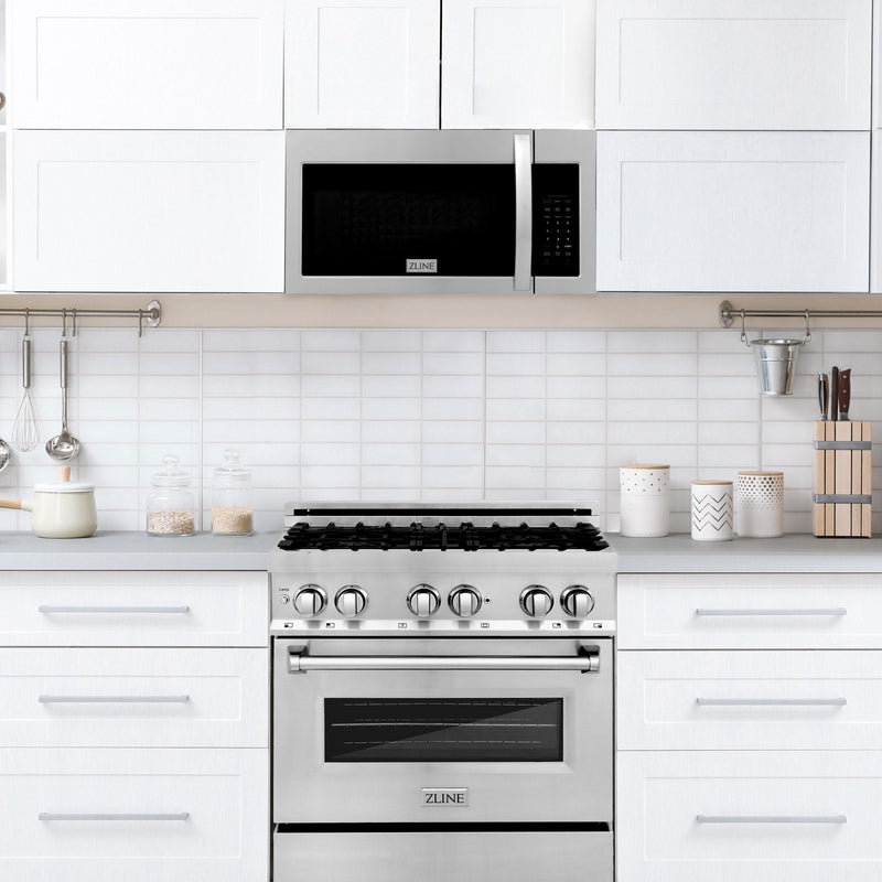 ZLINE Over the Range Convection Microwave Oven 30" in Stainless Steel with Modern Handle and Sensor Cooking MWO-OTR