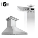 ZLINE Professional Wall Mount Range Hood in Stainless Steel with Built-in CrownSound Bluetooth Speakers - 697CRN-BT