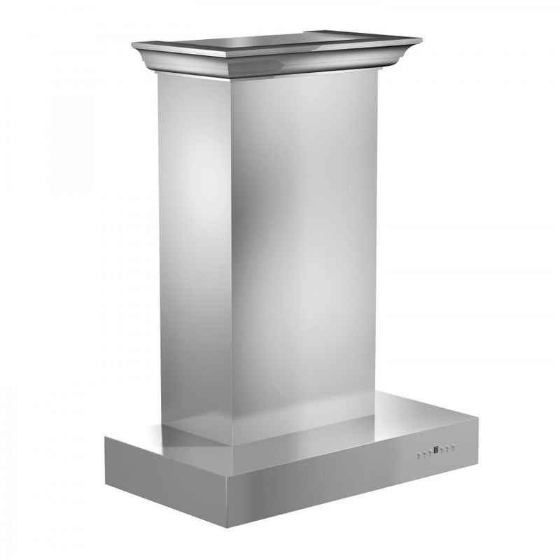 ZLINE Professional Wall Mount Range Hood in Stainless Steel with Crown Molding - KECOMCRN-30