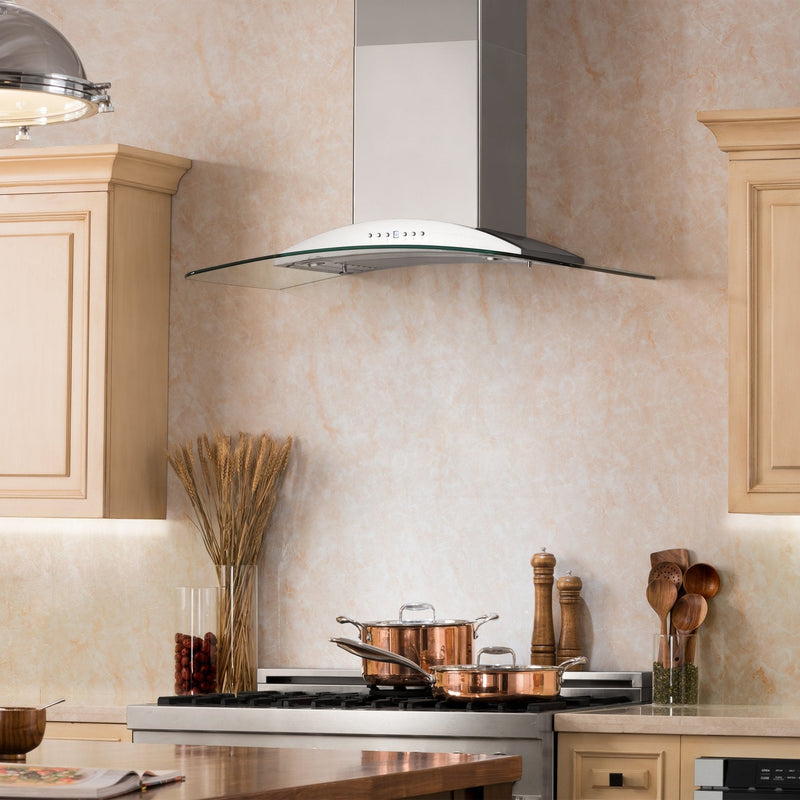 ZLINE Wall Mount Range Hood in Stainless Steel & Glass - KN