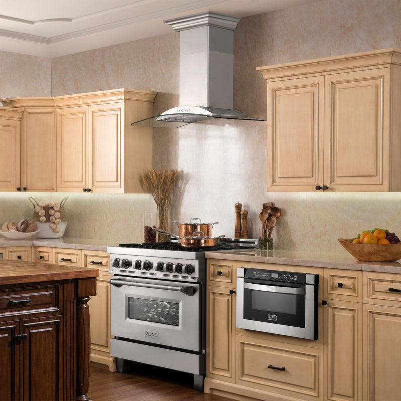 ZLINE Wall Mount Range Hood in Stainless Steel & Glass - KN