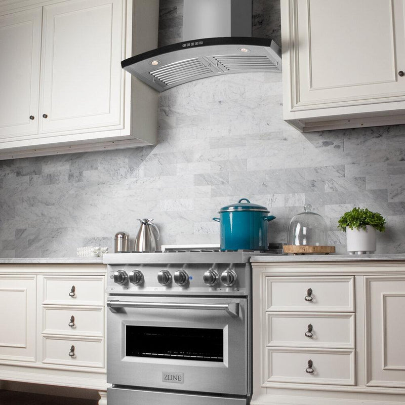 ZLINE Wall Mount Range Hood in Stainless Steel & Glass - KN6