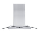 ZLINE Wall Mount Range Hood in Stainless Steel & Glass with Crown Molding - KZCRN
