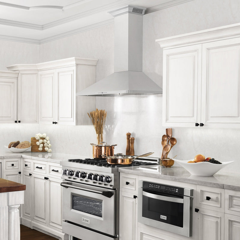 ZLINE Wall Mount Range Hood in Stainless Steel with Built-in CrownSound Bluetooth 