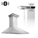 ZLINE Wall Mount Range Hood in Stainless Steel with Built-in CrownSound Bluetooth Speakers - KL2CRN-BT