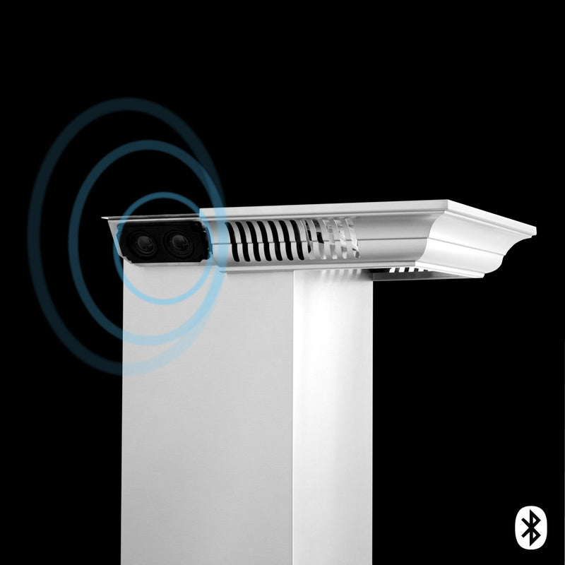 ZLINE Wall Mount Range Hood in Stainless Steel with Built-in CrownSound Bluetooth Speakers - KL3CRN-BT