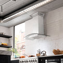 ZLINE Wall Mount Range Hood in Stainless Steel with Built-in CrownSound Bluetooth Speakers - KZCRN-BT