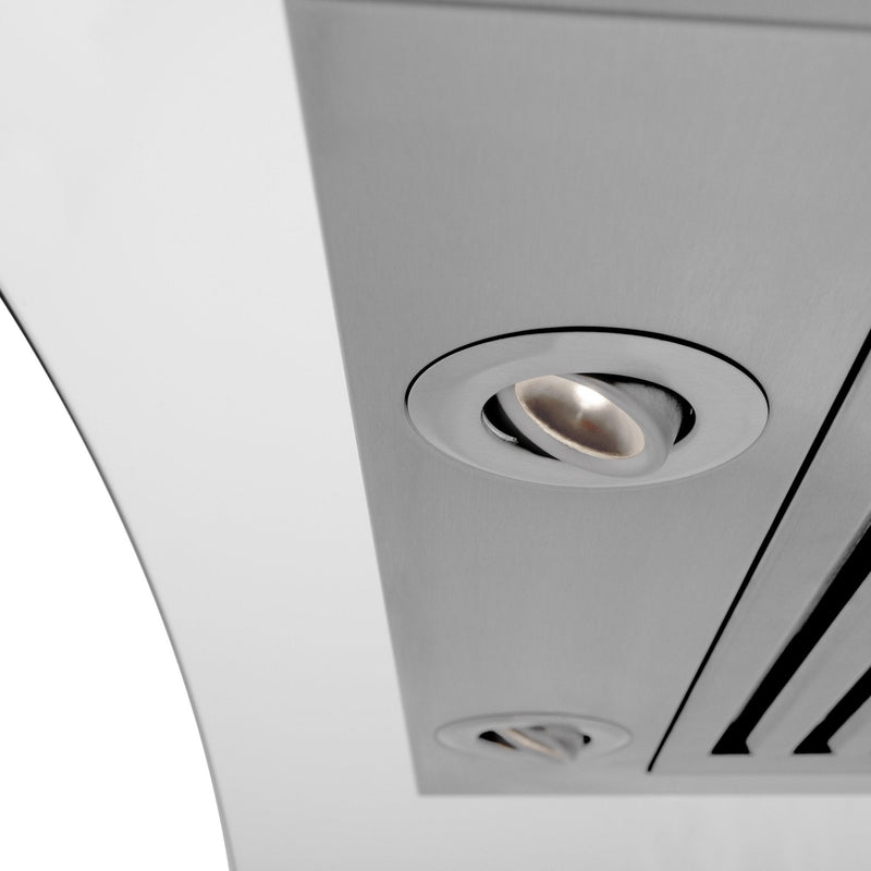 ZLINE Wall Mount Range Hood in Stainless Steel with Built-in CrownSound Bluetooth Speakers - KZCRN-BT