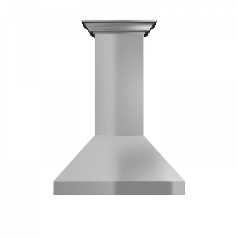 ZLINE Wall Mount Range Hood in Stainless Steel with Crown Molding 