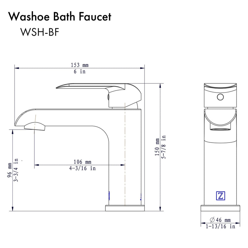 ZLINE Washoe Bath Faucet in Chrome