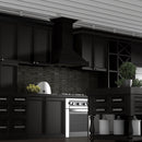 ZLINE Wooden Wall Mount Range Hood in Black - Includes Motor