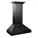 ZLINE Wooden Wall Mount Range Hood in Rustic Dark Finish - Includes Motor