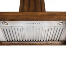 ZLINE Wooden Wall Mount Range Hood in Rustic Light Finish - Includes Motor 
