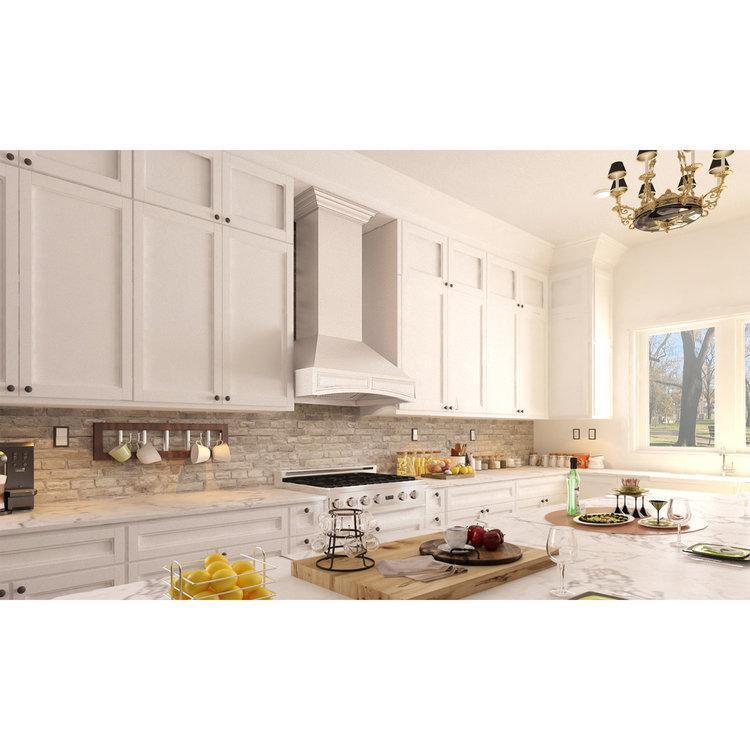 ZLINE Wooden Wall Mount Range Hood in White
