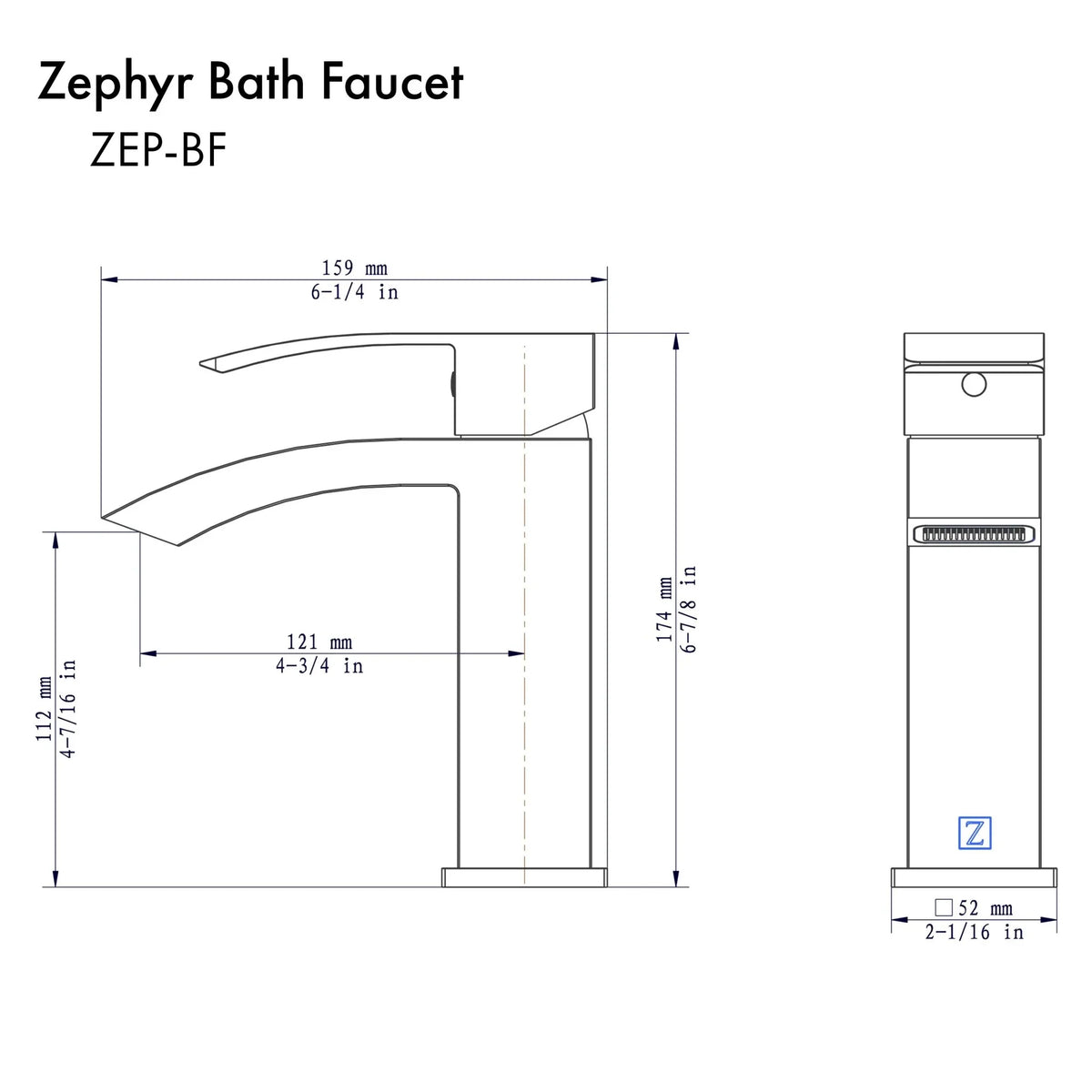 ZLINE Zephyr Bath Faucet with Color Options