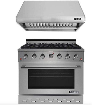 NXR 36 in. Natural Gas Range and Under Cabinet Range Hood Package, SC3611RHBD