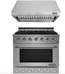 NXR 36 in. Natural Gas Range and Under Cabinet Range Hood Package, SC3611RHBD