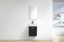 Bliss 16" Black Wall Mount Modern Bathroom Vanity BSL16-BK