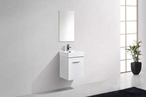 Bliss 16" High Gloss White Wall Mount Modern Bathroom Vanity BSL16-GW