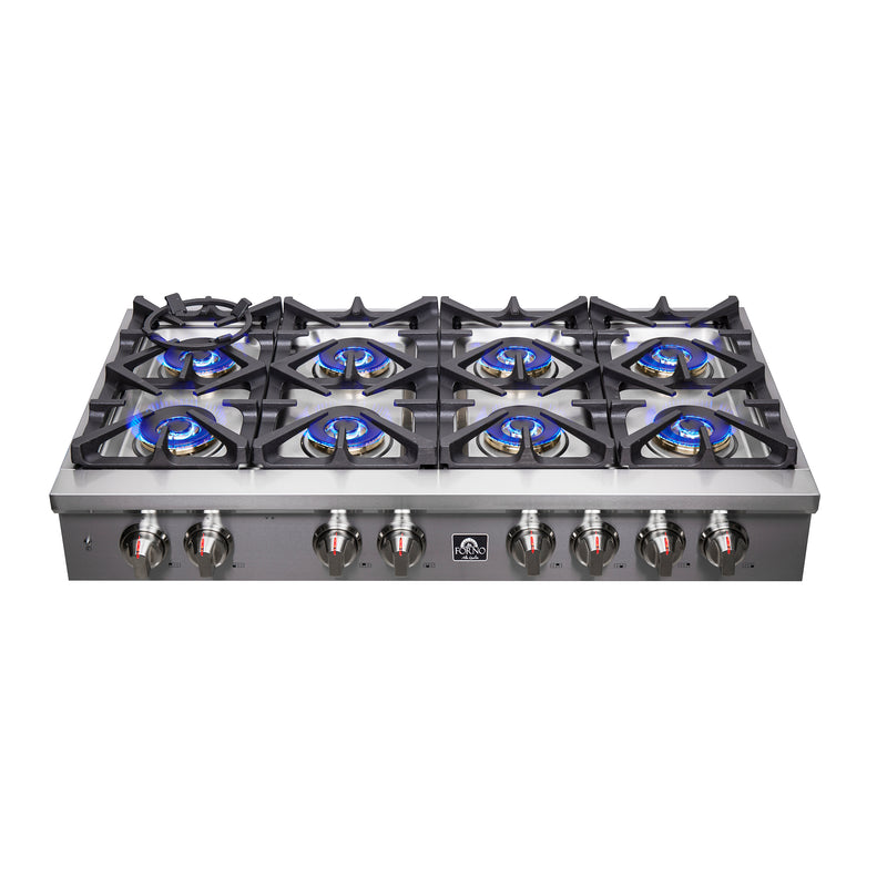 Forno 48″ Gas Rangetop ALTA QUALITA Pro-Style 8 Sealed Brass Burners - FCTGS5751-48