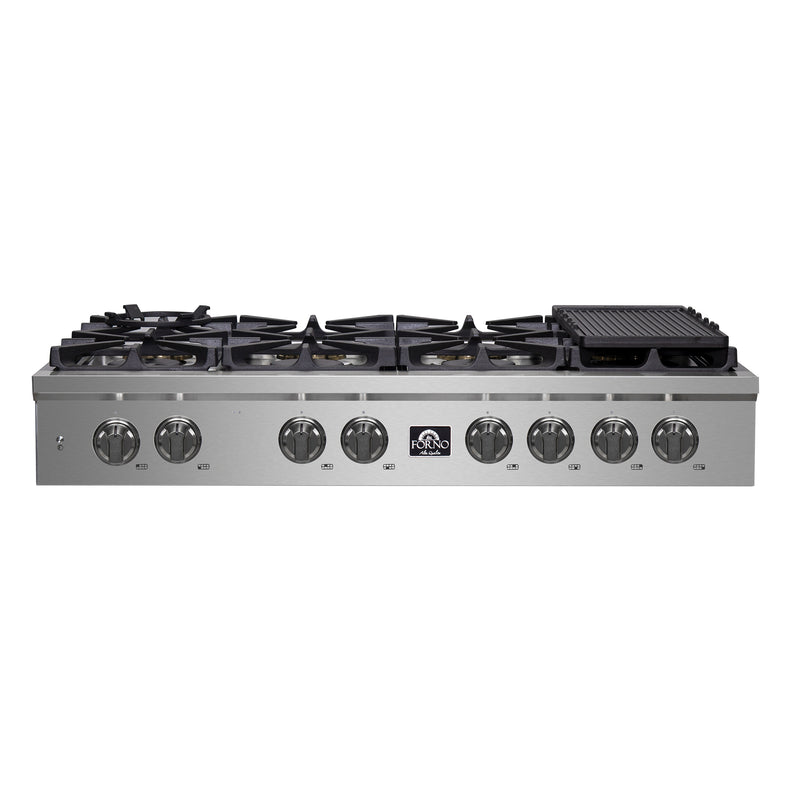 Forno 48″ Gas Rangetop ALTA QUALITA Pro-Style 8 Sealed Brass Burners - FCTGS5751-48