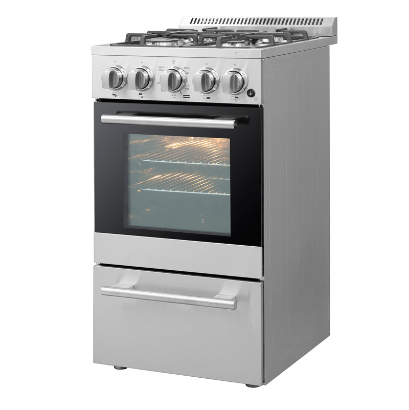 Forno 20″ Lamazze Gas Range with 4 Sealed Burners - FFSGS6265-20