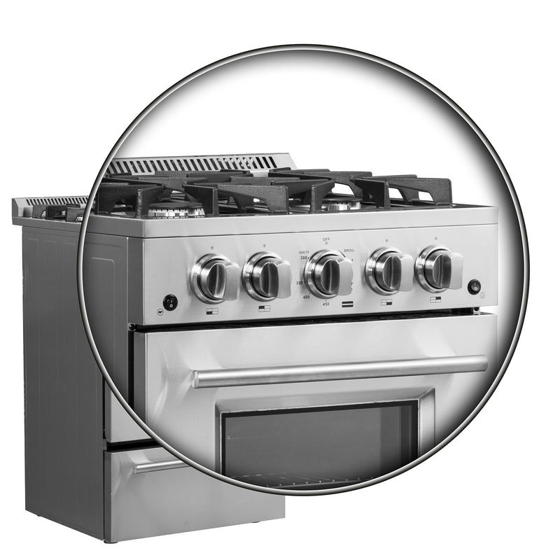 Forno 24″ Breno Gas Range with 4 Sealed Burners - FFSGS6272-24