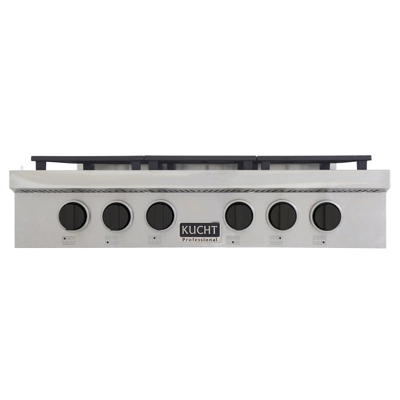 Kucht 36 in. Professional 6 Burner Gas Stovetop in Stainless Steel with Accents KFX369T