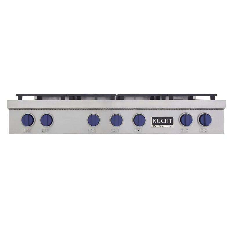 Kucht 48 in. Professional 6 Burner Gas Stovetop in Stainless Steel and Accents KFX489T