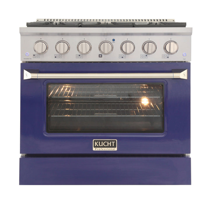 Kucht 36 in. 5.2 cu. ft. Professional All Gas Range in Stainless Steel with Color Options KNG361