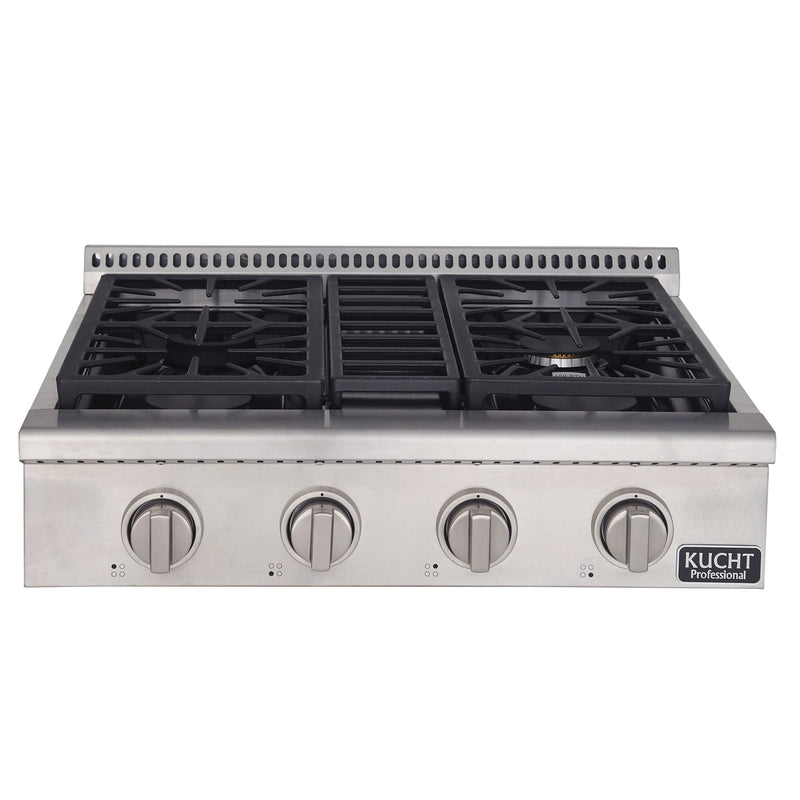 Kucht 30 in. 4 Burner Gas Stovetop in Stainless Steel KRT301GU