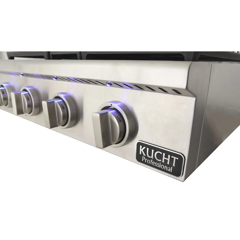 Kucht 30 in. 4 Burner Gas Stovetop in Stainless Steel KRT301GU