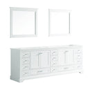Lexora Dukes 84" White Double Vanity, no Top and 34" Mirrors LD342284DA00M34