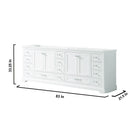 Lexora Dukes 84" White Double Vanity, no Top and 34" Mirrors LD342284DA00M34