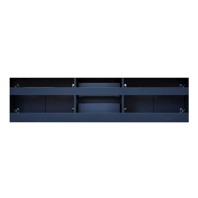 Lexora Geneva 72" Navy Blue Double Vanity, no Top and 30" LED Mirrors- LG192272DE00LM30
