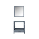 Lexora Jacques 30" Dark Grey Single Vanity, no Top and 28" Mirror LJ342230SB00M28