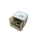 Lexora Lancy 24" Rustic Acacia Bathroom Vanity, White Quartz Top, and White Square Sink - LLC24SKSOS000