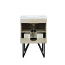 Lexora Lancy 24" Rustic Acacia Bathroom Vanity, White Quartz Top, White Square Sink, and 18" Frameless Mirror - LLC24SKSOSM18