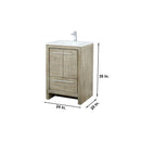Lexora Lafarre 24" Rustic Acacia Bathroom Vanity, White Quartz Top, White Square Sink, Labaro Rose Gold Faucet Set, and 18" Frameless Mirror  LLF24SKSOSM18FRG