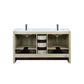 Lexora Lafarre 60" Rustic Acacia Double Bathroom Vanity, White Quartz Top, White Square Sinks, and Labaro Rose Gold Faucet Set  LLF60DKSOD000FRG